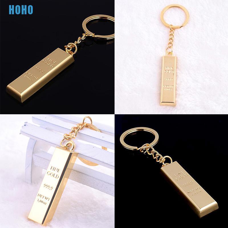 Móc Khóa Kim Loại Hình Thỏi Vàng
