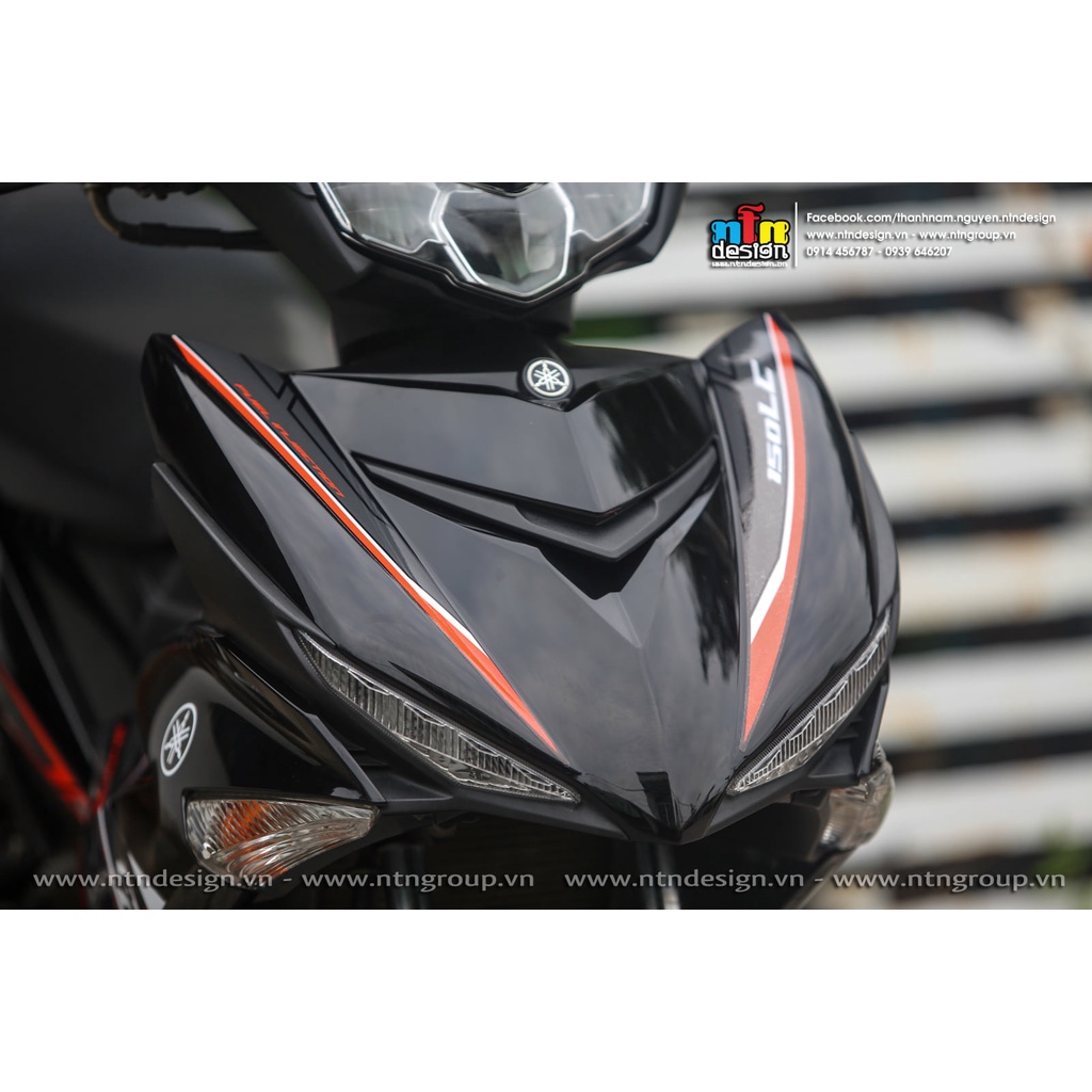 Tem Rời Dán Xe Exciter 150 Mẫu LC 150 Xám Cam Đen Cực Chất, Hàng 3 Lớp Chất Lượng Cao