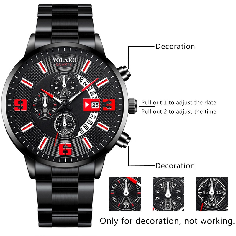 Đồng Hồ Thép Không Gỉ Thời Trang Cho Nam