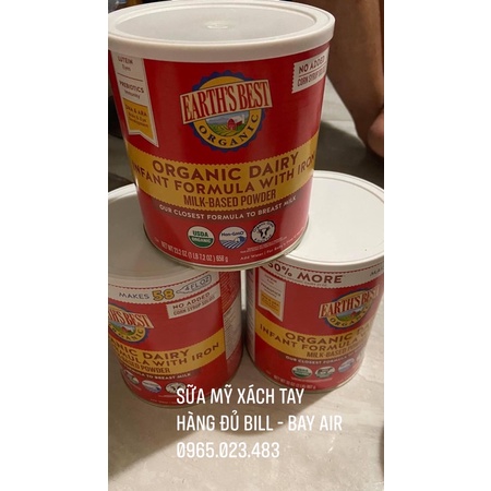 SỮA EARTH’BEST ĐỎ ORGANIC 907g - Mỹ