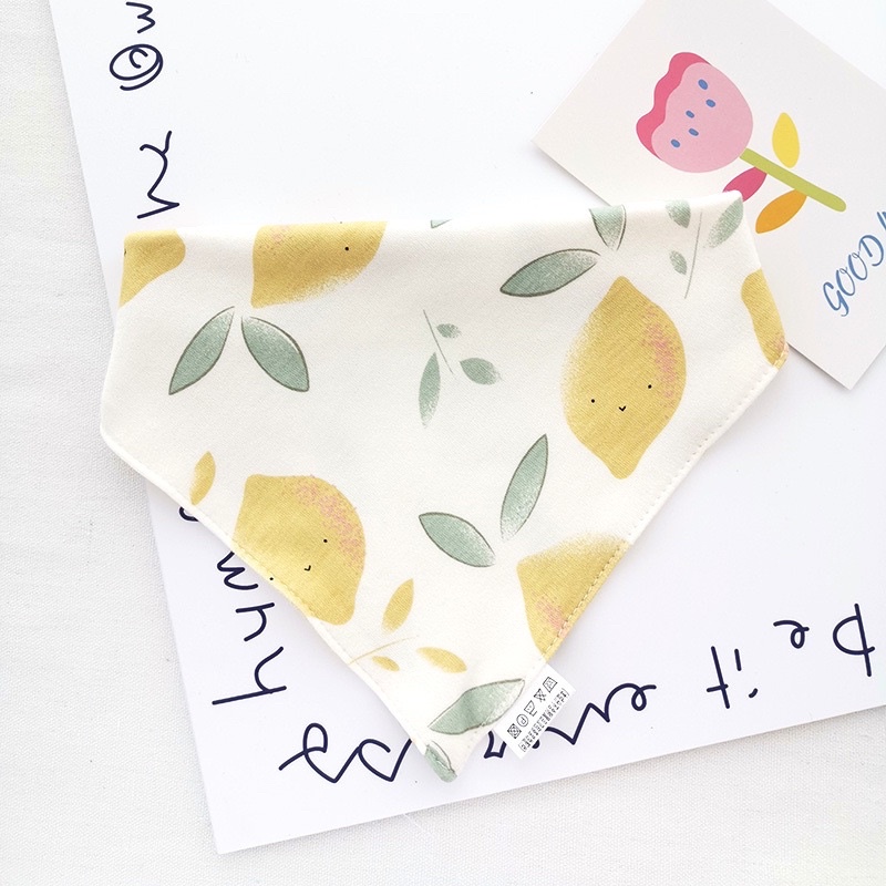 Khăn tam giác cotton siêu thấm hút in hình hoạ tiết cho bé