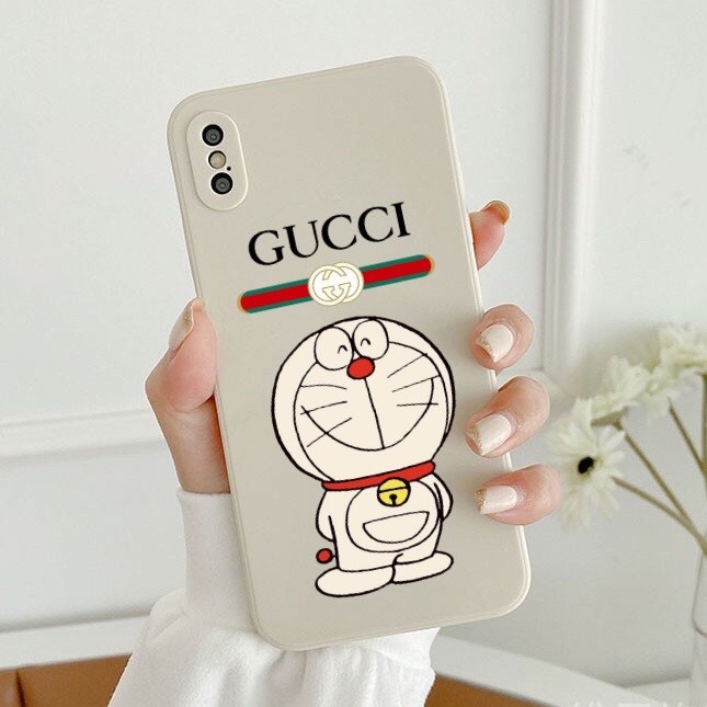 Ốp lưng iphone hình Doremon Gu..cci G07 Dẻo cạnh vuông bảo vệ camera 7plus/8plus/x/xs/xsmax/11/12/13/14/pro/promax