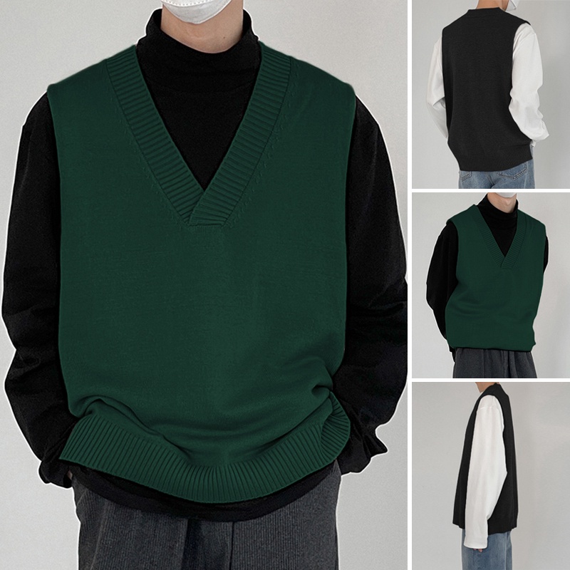 Áo khoác gile cổ chữ V giữ ấm thời trang dành cho nam