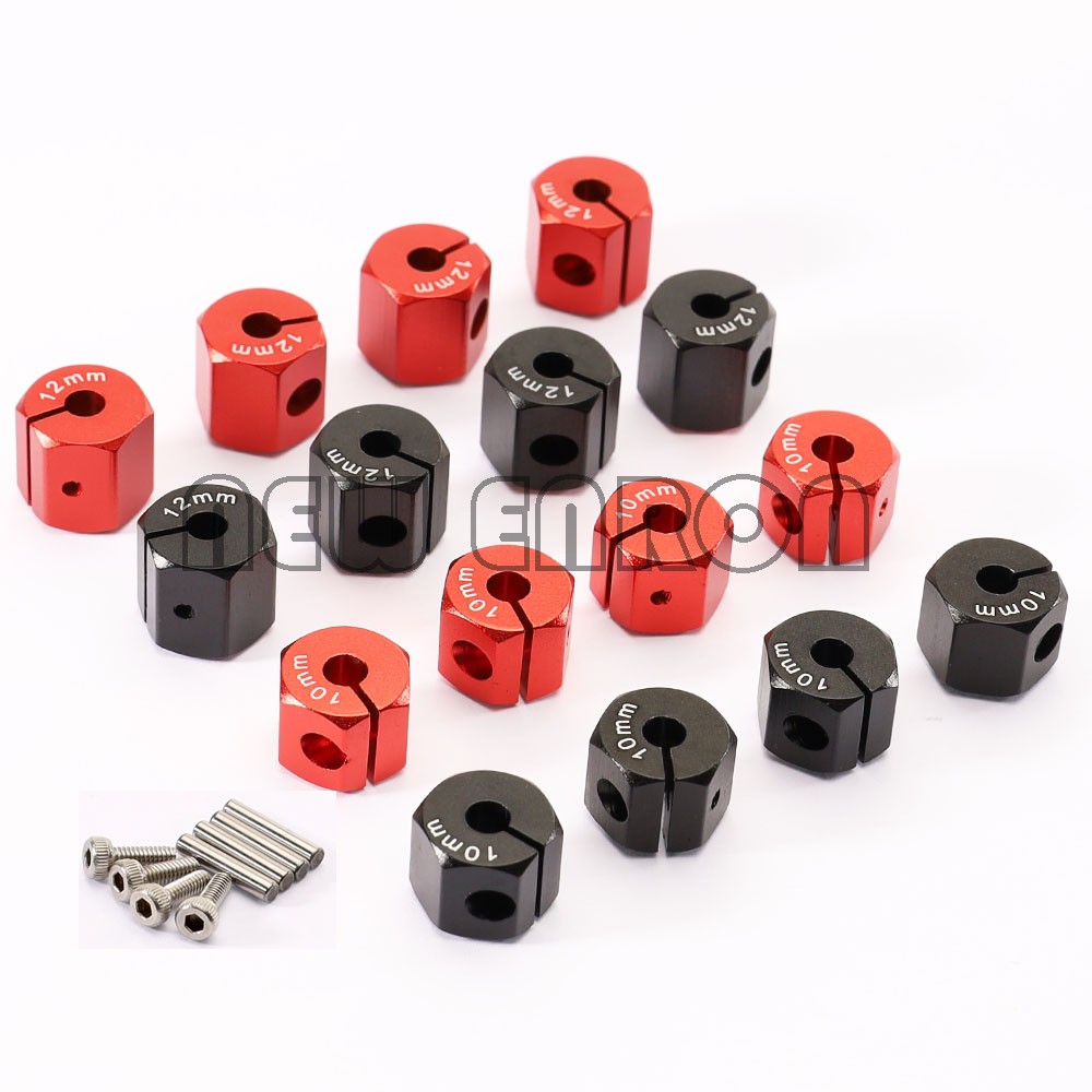 4p Nhôm 12mm Bánh xe Hex Hub Độ dày 10mm hoặc 12mm cho 1/10 RC Crawler Car Axial SCX10 90046 Tamiya MST TRX4 RC4WD Pa