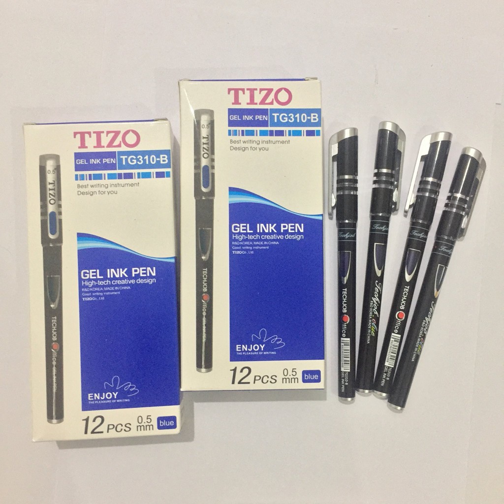 Hộp 12 Cây Bút Gel Tizo Đầu Siêu Nhỏ 0.5mm Nét Nhỏ - Bút Viết Giá Rẻ
