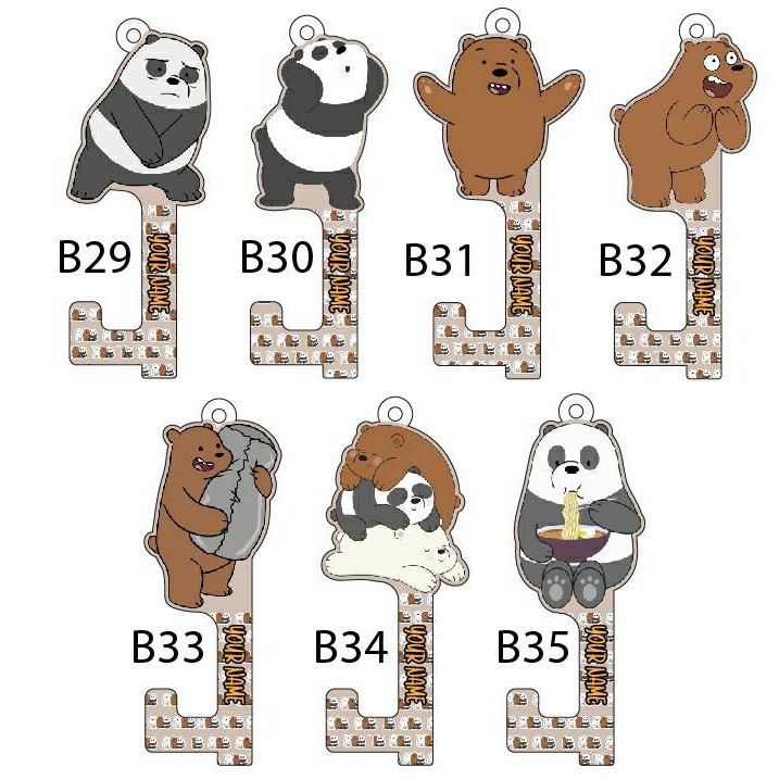 Corona Nhẫn Đeo Ngón Tay Bằng Nhựa Acrylic Hình We Bare Bear Dễ Thương