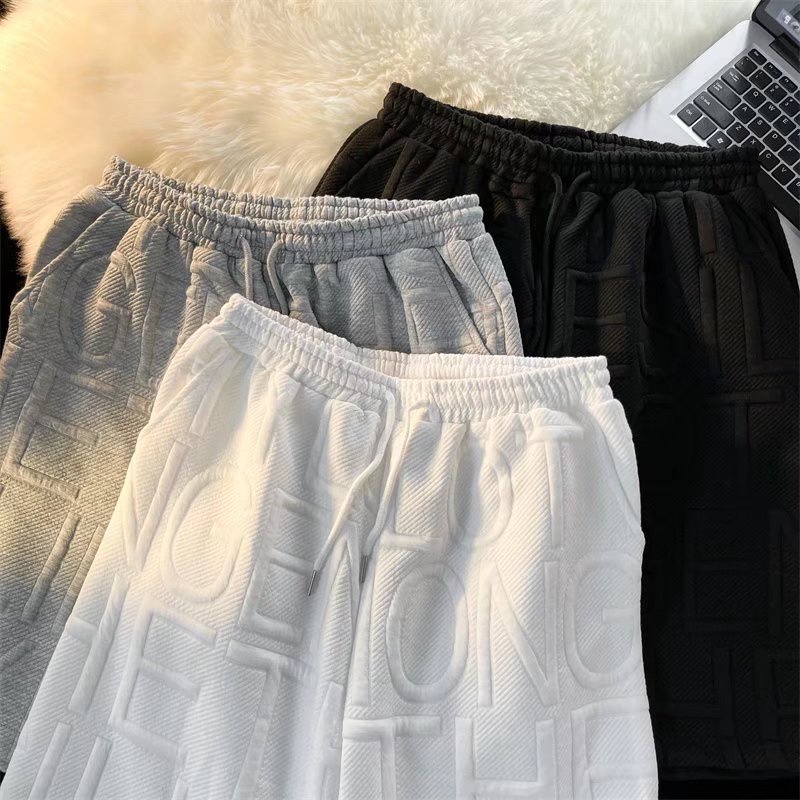 Quần Dùi Quần Short Nam Thể Thao Rộng   Màu Sắc Trơn Có Dây Rút Thêu Chữ Phong Cách Hàn Quốc Cho  Giới Unisex Fashion Quần ống Suông Nữ Bigsize Jogger Nam
