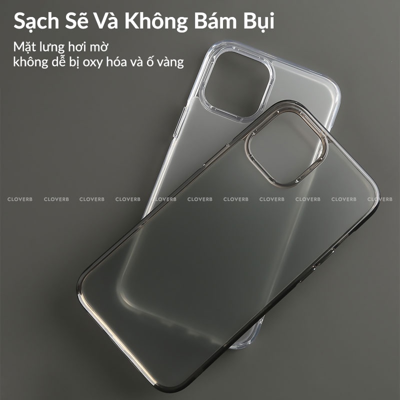 Ốp Lưng Trong Mờ LowTrick Pro Chống Sốc Chống Rơi Mặt Lưng Nhám Không Bám Vân Tay Viền Bảo Vệ Camera Màn Hình 14 Pro Max