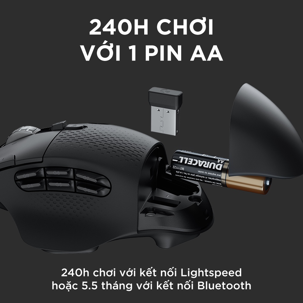 [Mã ELMALL10 giảm 10% đơn 500K] Chuột game không dây Logitech G604 - Cảm biến 25k, 15 nút lập trình, Bluetooth/USB