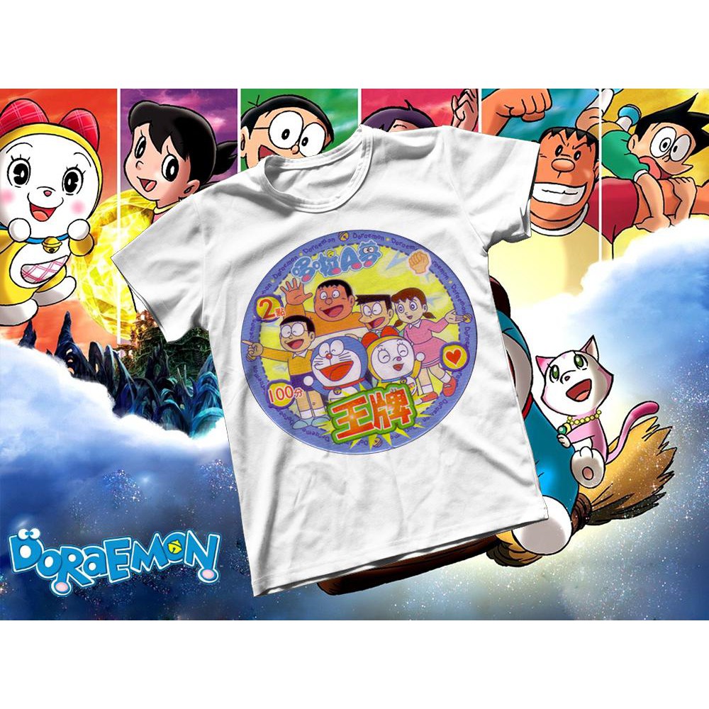 Áo thun Cotton Unisex - Anime - Doraemon - Logo film Doraemon