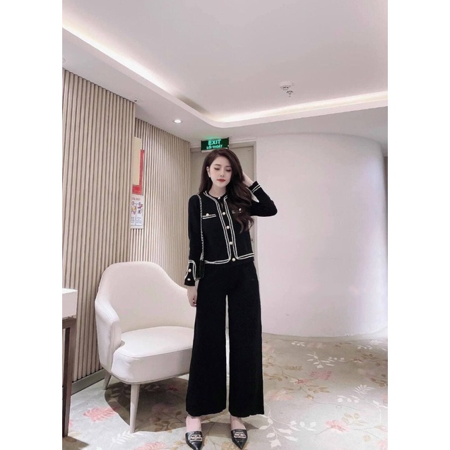 Set len nữ hàng quảng châu chất len dày dặn siêu ấm - Bộ thu đông nữ