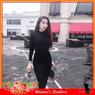 Đầm Body Tay Dài thun tăm chuẩn VNXK