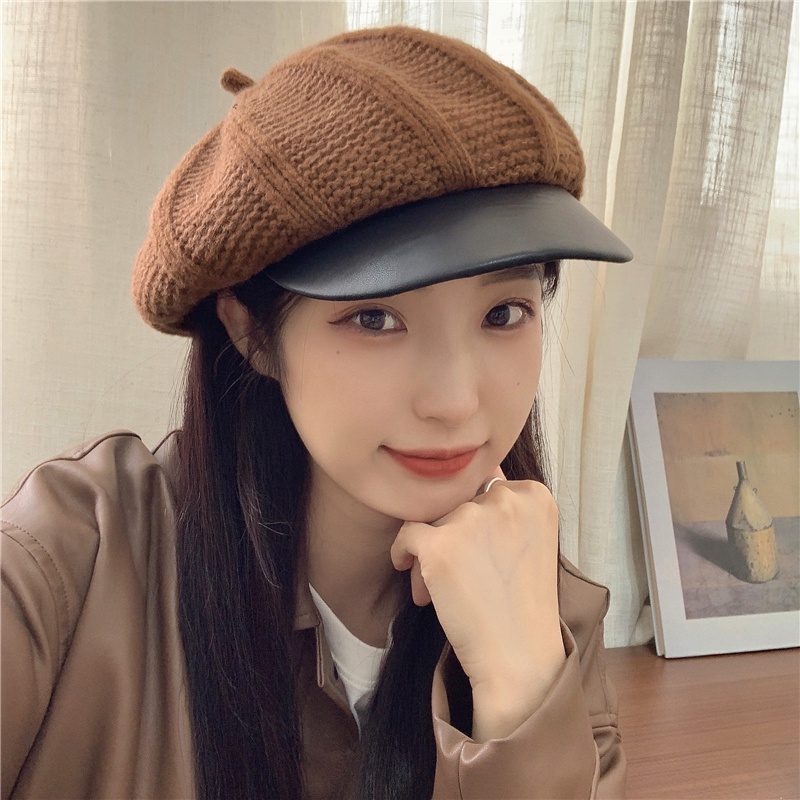 Mũ Beret Dệt Kim Phong Cách Retro Xinh Xắn Cho Nữ