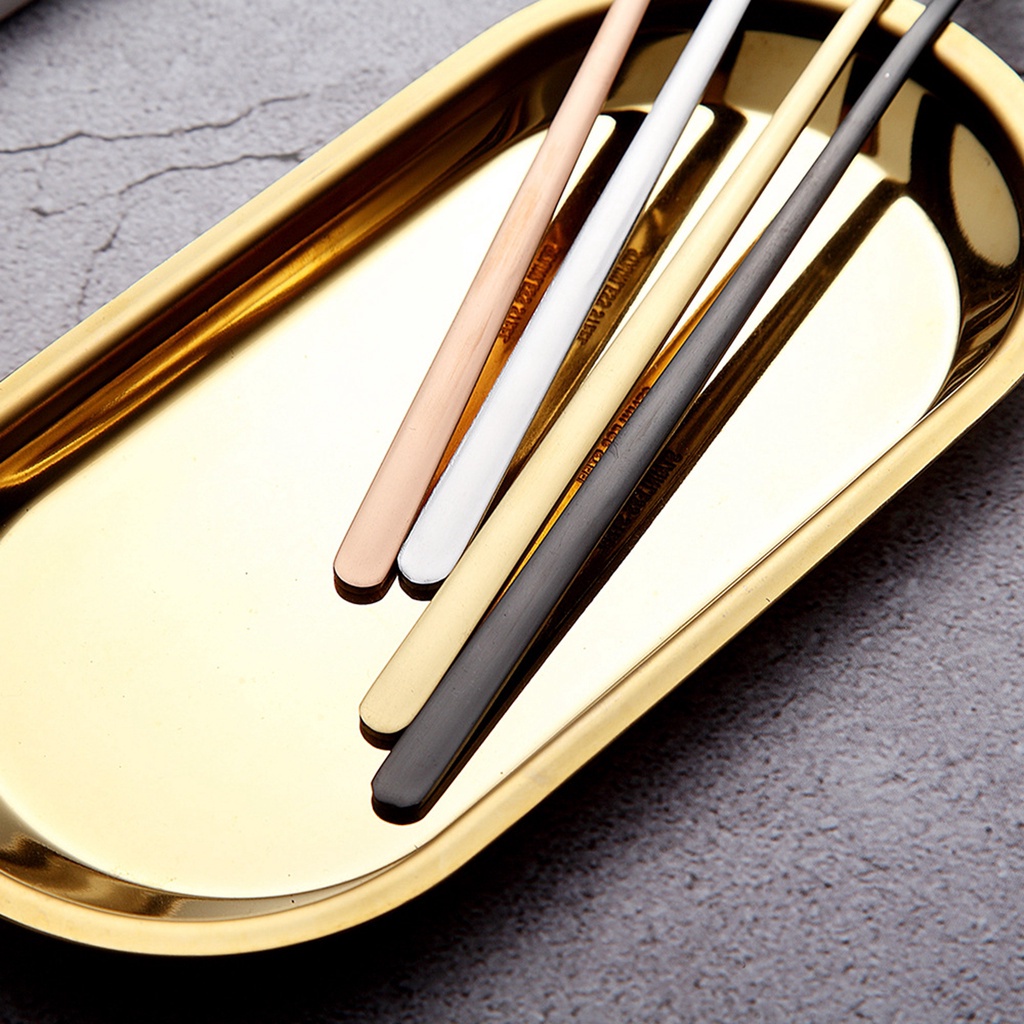 Muỗng dáng vuông tay cầm dài tiện lợi để khuấy trà sữa cà phê dùng cho nhà bếp