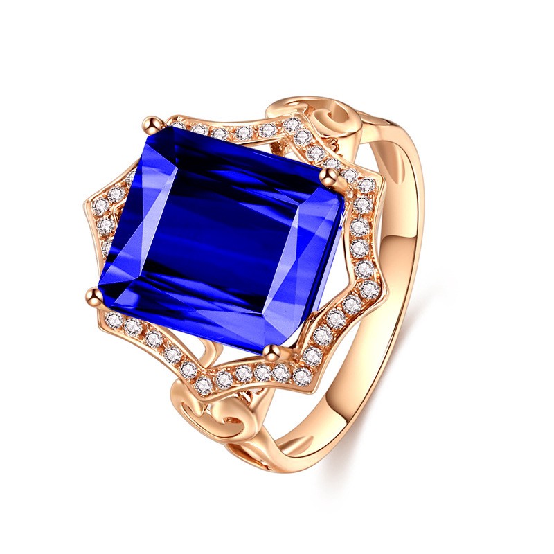 Nhẫn Mạ Vàng 18k Đính Đá Quý Nhân Tạo Nhiều Màu Sắc Phong Cách Âu Mỹ
