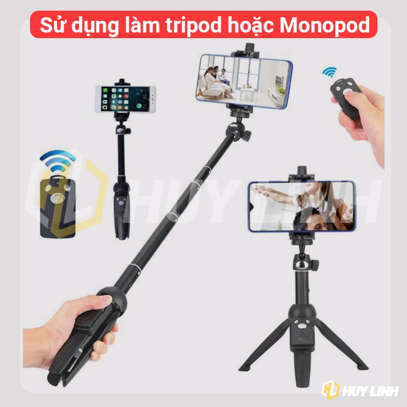 Gậy chụp hình đa năng kiêm chân tripod Yunteng YT-9928 kèm remote bluetooth