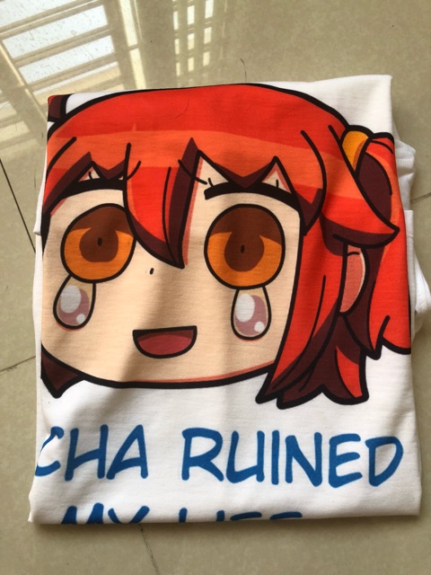 Áo thun - fate grand order - gudako - gaccha ruined my life - muối