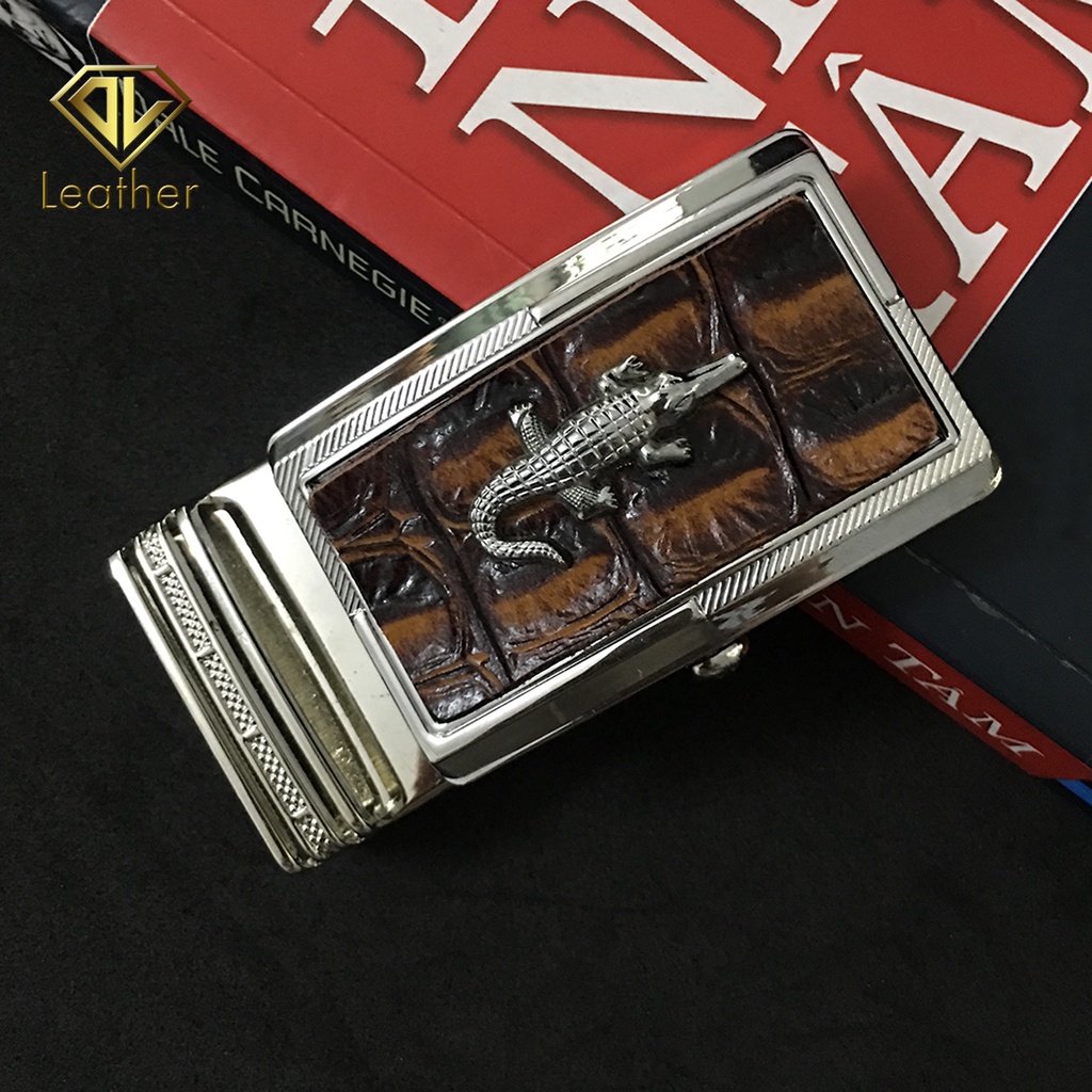 Đầu Khóa Thắt Lưng Nam Cao Cấp Size 3.9 cm/Bề Mặt Dán Da Bò Dập Vân Cá Sấu DLĐKTCS-01