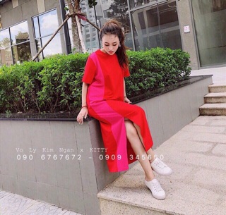 maxi phông xẻ đùi