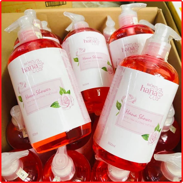 Sữa Tắm Hoa Hồng Thơm Lâu, Sữa Tắm Dưỡng Thể Hương Nước Hoa RIORI Hana Shower Gel Rose Làm Sạch Dịu Nhẹ Dưỡng Da Mềm Mịn