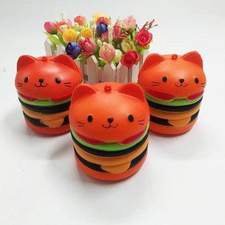 Bánh humberger mèo squishy nhiều màu