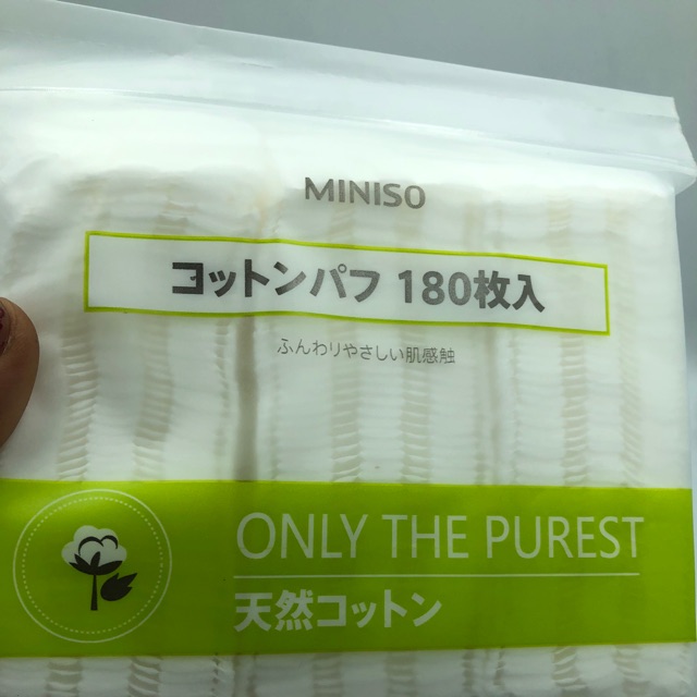Bông tẩy trang Miniso  túi zip 180ps