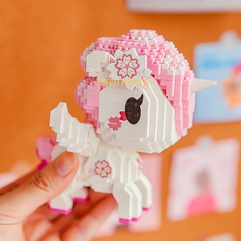 Nano Khối Tokidoki Unicorno Kỳ Lân Dễ Thương Valentino Hanako Stellina Rudy Kinoko Gạch Micro Bé Gái Tự Làm Đồ Chơi Quà Tặng Kids education toys