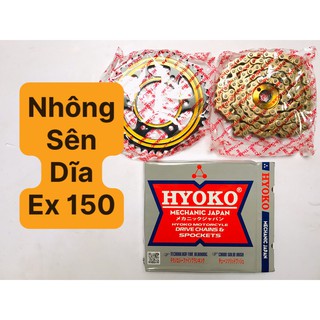 [ẢNH THẬT] Bộ Nhông sên dĩa Nhông xích đĩa EXCITER 150 - hãng HYOKO - 14-44T, xích 428H 126L 10 Ly không có phớt