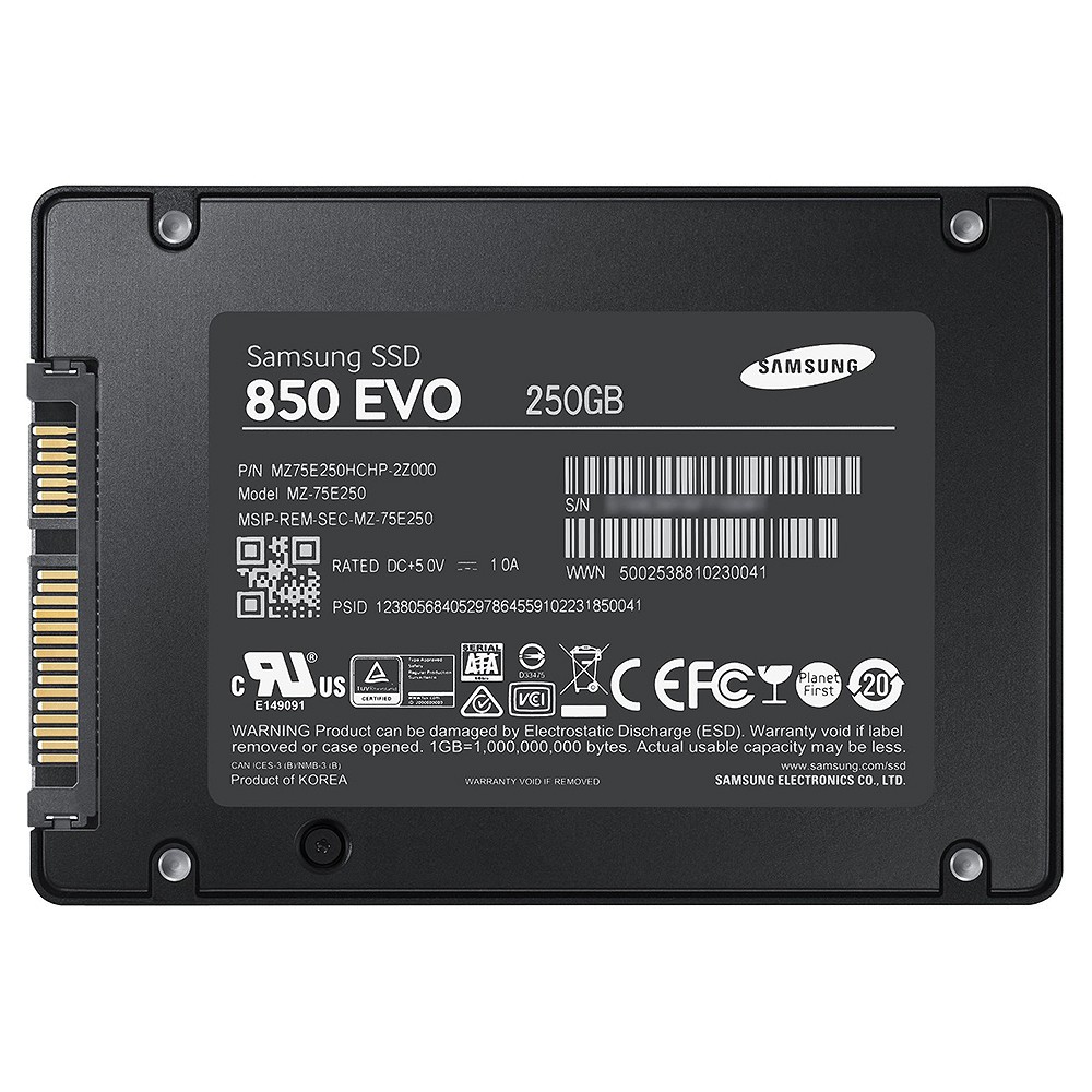 Ổ cứng SSD SamSung 850 Evo 250GB (đen) (MZ-75E250BW) - Hãng phân phối