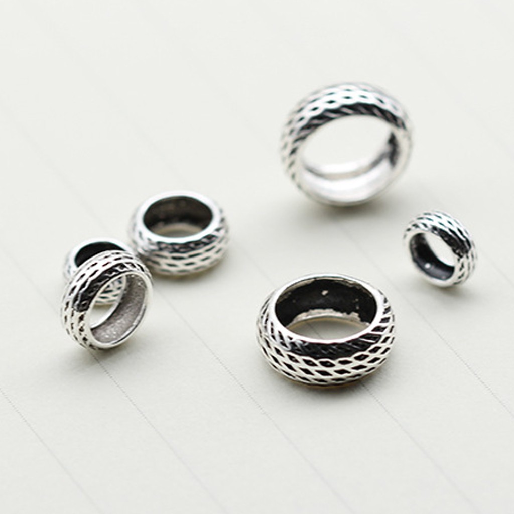 Charm bạc Mặt tròn lỗ lớn xỏ