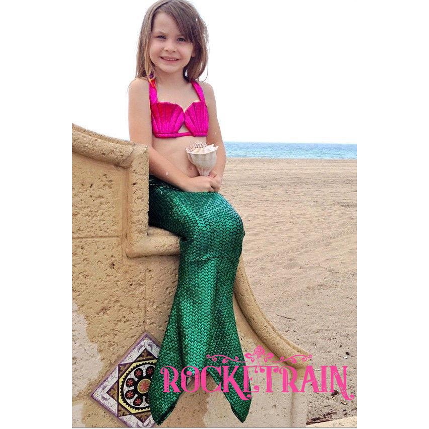 Bộ bikini 2 mảnh kèm chân váy hình nàng tiên cá dễ thương đáng yêu cho bé gái