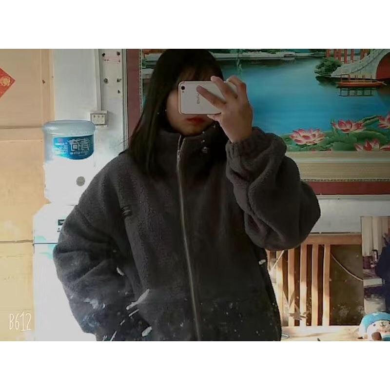 Áo khoác lông unisex có họa tiết