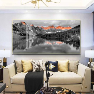 Tranh mica cao cấp Phong cảnh núi sông tối giản - MK051