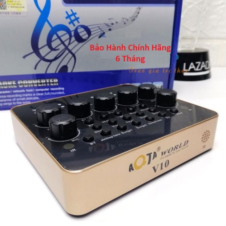 Sound Card V10 - Sound Card Thu Âm,Live Stream,Karaoke,Có Bluetooth,AutoTune,Giả Dọng,
