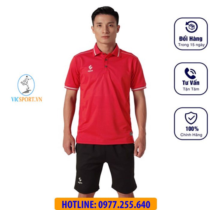 Áo Polo UV Egan Màu Đỏ 03 Bảo Vệ Làn Da Phù Hợp Tập Luyện Thể Thao Đi Chơi Dạo Phố UV03 - Vicsportvn