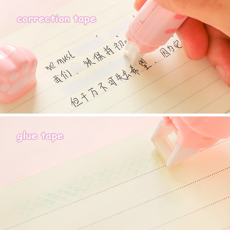 Băng Keo Hai Mặt Họa Tiết Mèo Dễ Thương 2 Trong 1 Phong Cách Hàn Quốc Cho Học Sinh