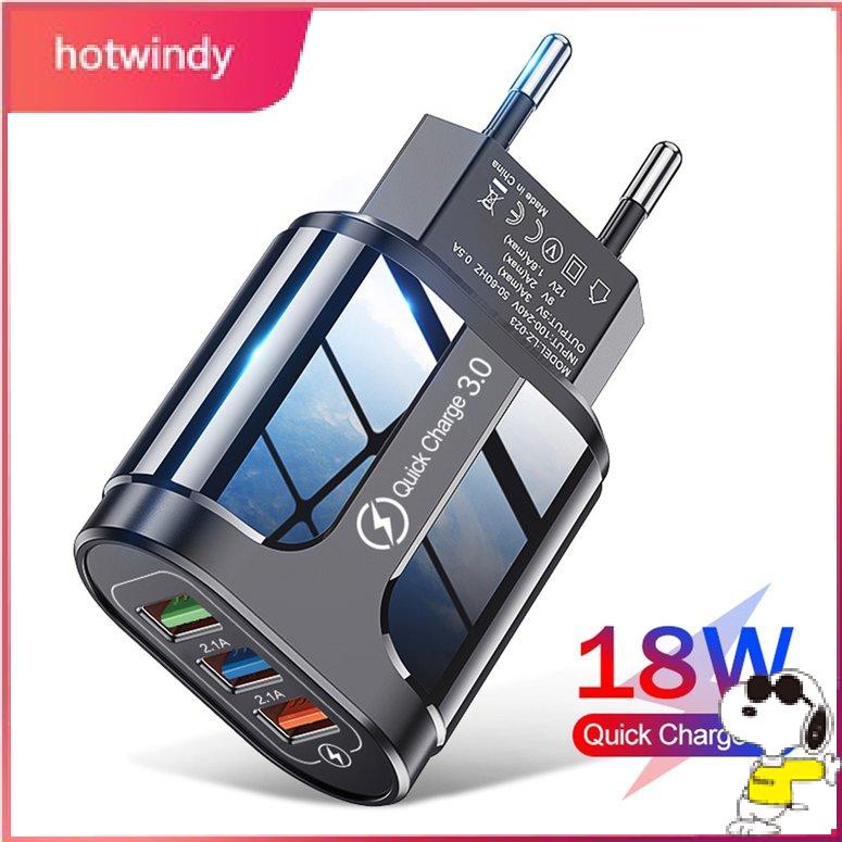 (0202) Đầu Sạc Nhanh 3 Cổng Usb 18w Mobile