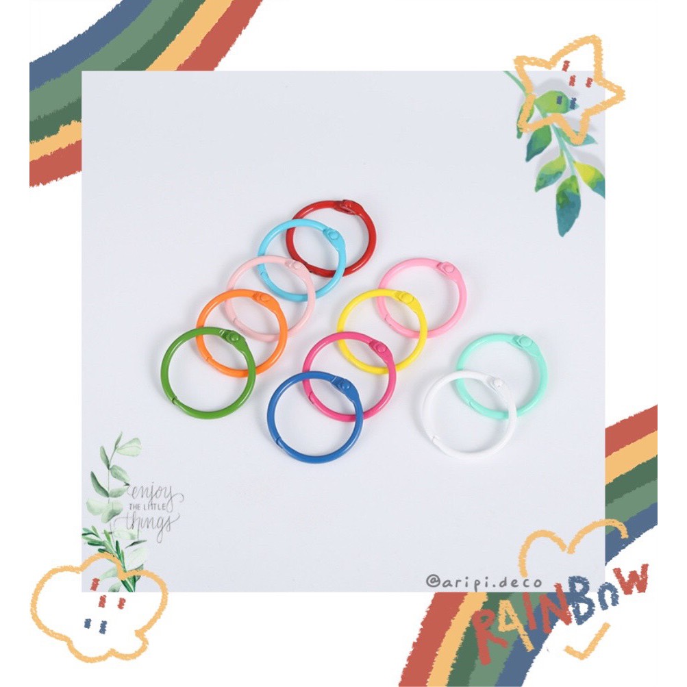 Khoen tròn mỏng mở kim loại mạ sơn N8/ Nguyên liệu làm phụ kiện handmade resin trang trí