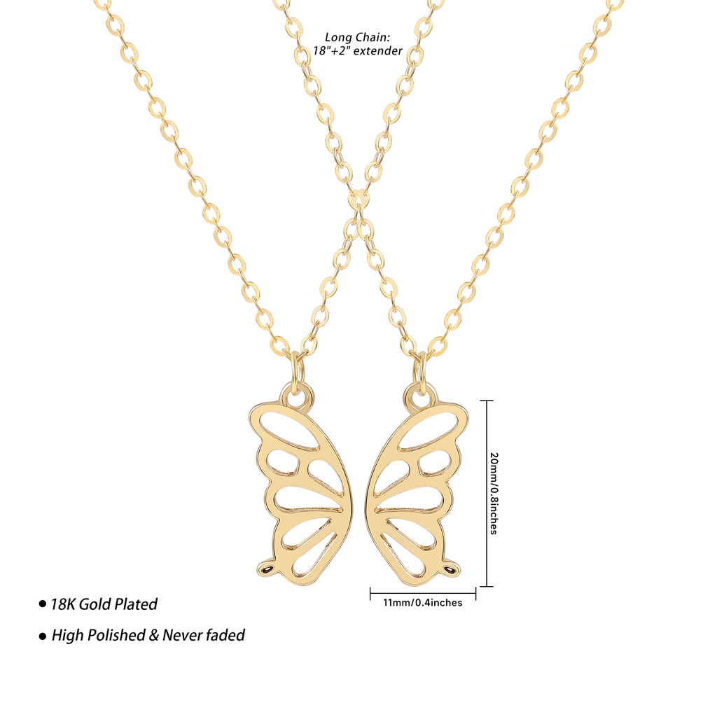 Vòng cổ QIHE JEWELRY mặt dây hình bướm 3 kiểu tùy chọn làm quà tặng cho bạn bè