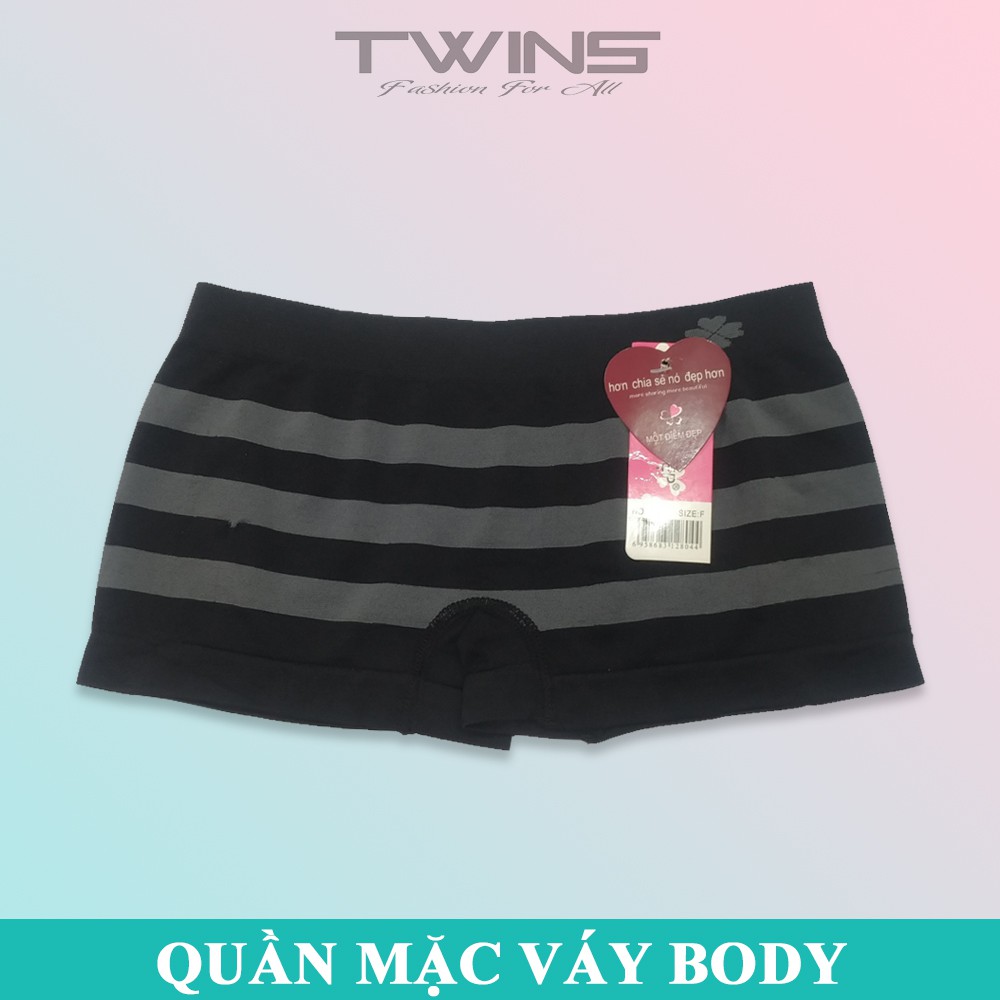 Quần lót mặc trong váy nữ họa tiết sọc ôm mông chống cuộn chất thun mềm mịn thoáng mát siêu co giãn freesize dưới 65kg