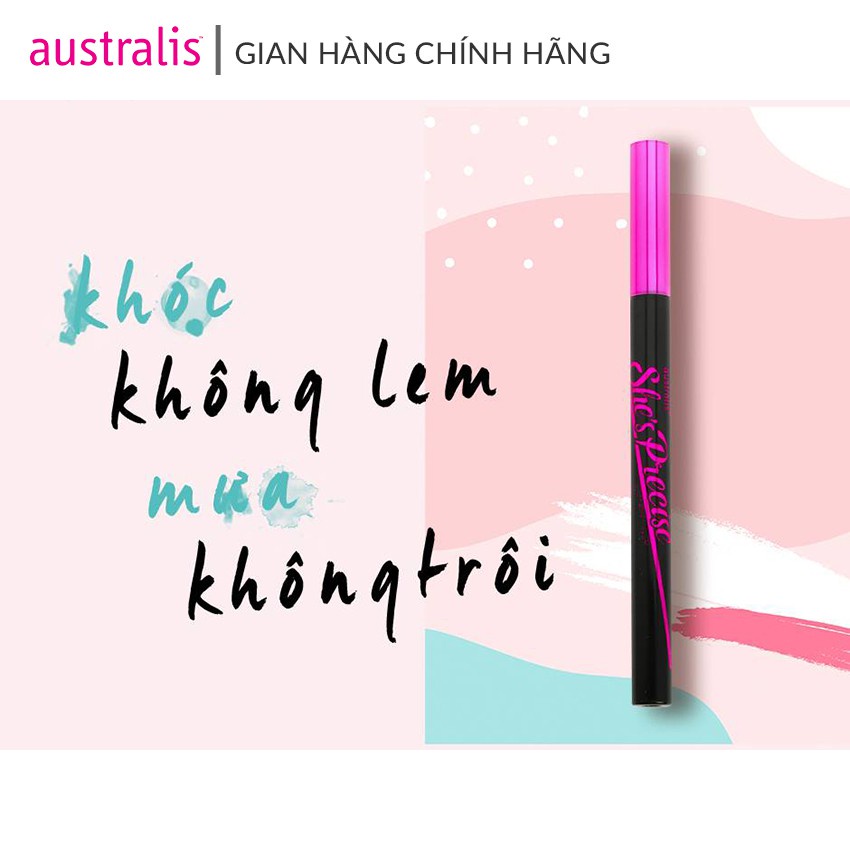 Kẻ Mắt Nước Siêu Mảnh Không Lem Không Trôi - Australis She's Precise Liquid Eyeliner