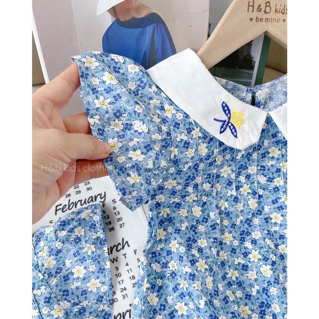 Váy cho bé gái, váy bé gái chất liệu vải thô mềm, váy hoa mặc mát cho bé từ 8-20kg
