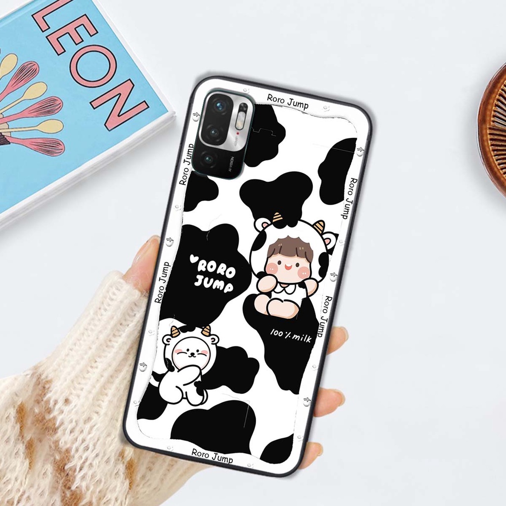 Ốp lưng Xiaomi Redmi Note 10 5G in hình gấu cute,bò sữa 3D cute dễ thương bảo vệ điện thoại.