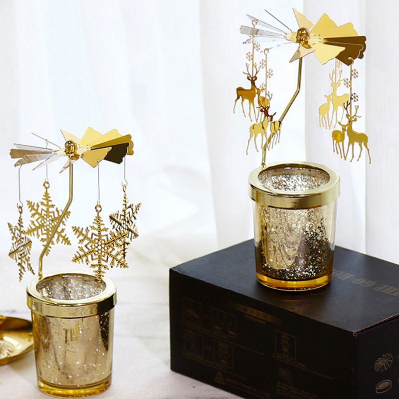 Giá Đỡ Nến Bằng Kim Loại Có Thể Xoay Tiện Dụng