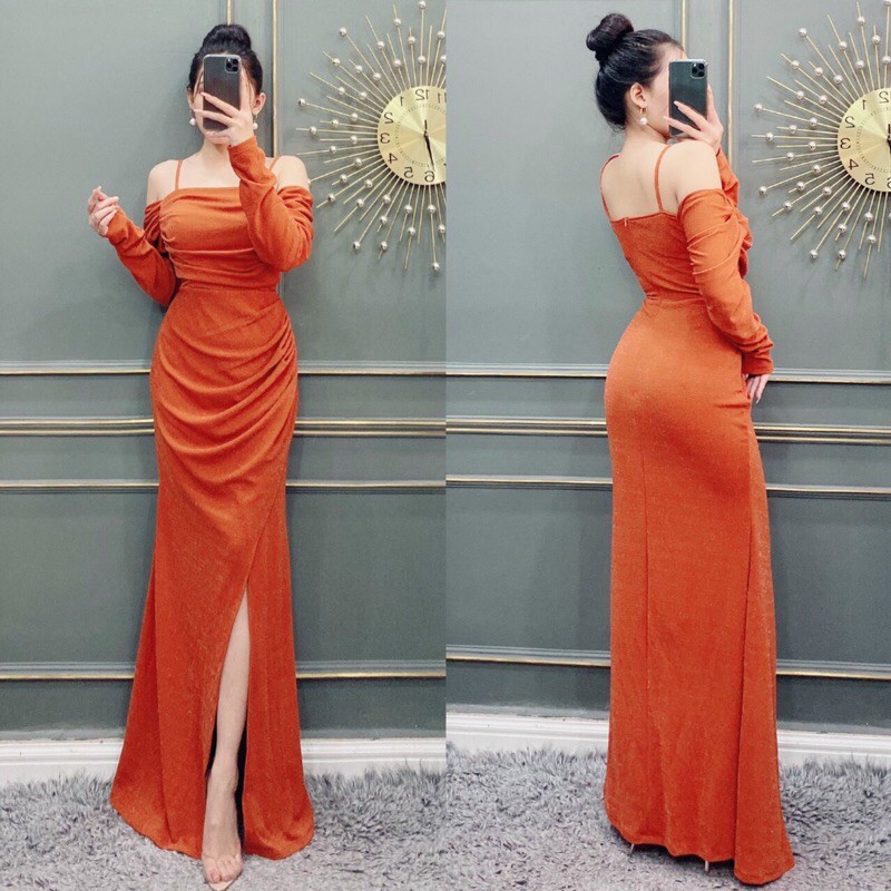 đầm trễ vai dạ hội