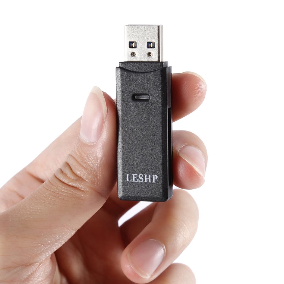 LESHP Slim Thuận tiện Chống nhiệt Chống Nhiệt Đầu đọc Thẻ USB 3.0