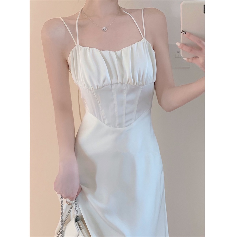 Jane Đầm trắng dự tiệc cổ tích thiết kế gân eo tiên cá thanh lịch sang trọng