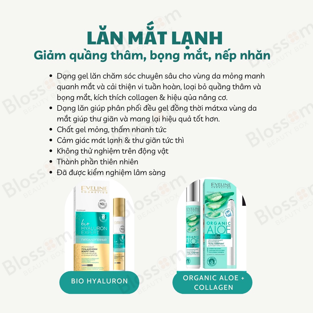 Lăn mắt lạnh Eveline Rollon Hyaluronic 2 in 1