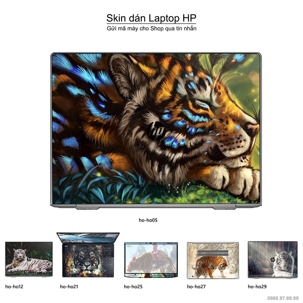 Skin dán Laptop HP in hình Con hổ (inbox mã máy cho Shop)