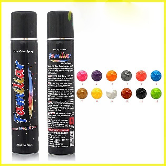 [Giá Sỉ] -  Keo xịt tóc màu Familiar 100ml  - Hair Color Spray - Đại Lí Sỉ Mỹ Phẩm